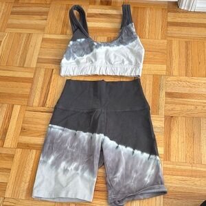 Aerie Black and Gray Tie-Dye Set